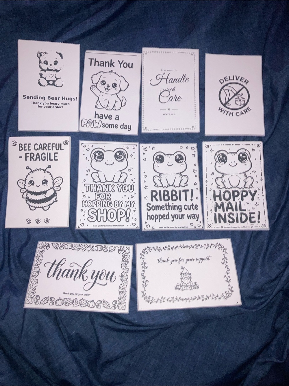 Customized Thank You Note - Black & White (50) 4x6 stickers